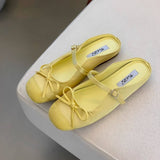 RED BALLET MARY JANE MULES WITH BOW FOR WOMEN_CWSHF0089