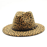 FASHION LEOPARD PRINT WOOLEN HAT JAZZ HAT FELT HAT_CWAH2542