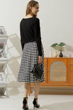 Women Fashion Over Knee Plaid Skirt_Cwbls122