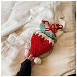 CUTE NEW CROCHET STRAWBERRY BAG_CWAB2399