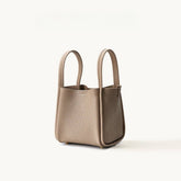 MEDIUM LEATHER BUCKET TOTE BASKET STYLE BAG_CWAB5335
