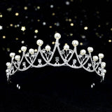 DIAMOND PEARL BRIDAL WEDDING CRYSTAL TIARA_CWMM2013