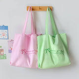 MACARON COLOR EMBROIDERED CANVAS TOTE FOR STUDENTS_CWAB5627