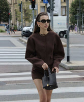 Two-Piece Set Round-Neck Jacket And Mini Skirt