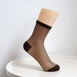 STRIPE MESH SOCKS FOR WOMEN MID TUBE TIDE SOCKS_CWMS054