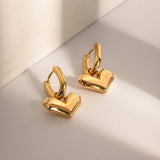 SIMPLE LOVE SHAPED PENDANT EARRINGS JEWELRY_CWAHA0896