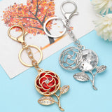 ROSE KEYCHAIN SPARKLING FLOWER KEYRING_CWAJE0957