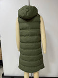Solid-Color Hooded Sleeveless Cotton-Padded Vest