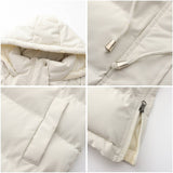Solid-Color Hooded Sleeveless Cotton-Padded Vest