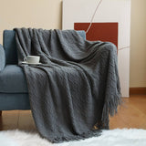 SOFT COZY KNIT BLANKET WITH TASSEL_CWMM0197