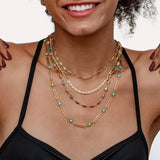 NATURAL STONE HAND BEADED CLAVICLE NECKLACE_CWMM3578