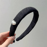 TEMPERAMENT LOVE HEART PLEATED HEADBAND_CWAHA2842