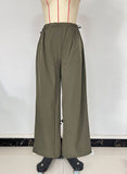 Stretched-Waist Wide-Leg Sportswear Pants