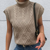 Solid Color Twist Sleeveless Waistcoat Pullover