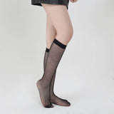Women Fishnet Knee Stockings Hollow Out Calf Socks_Cwms0231