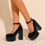 ROUND TOE FLAT BUCKLE PLATFORM HIGH HEELS_CWSHS0648
