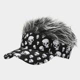 HALLOWEEN SKULL PERSONALIZED WIG BASEBALL CAP_CWAB2928