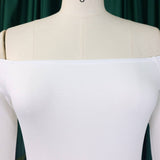 ONESHOULDER RUFFLE SLEEVE SLIMFIT DRESS WITH TRAIN_CWDMD3679