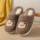 CUTE CARTOON BEAR PLUSH WARM COTTON SLIPPERS_CWSHS0852