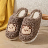 CUTE CARTOON BEAR PLUSH WARM COTTON SLIPPERS_CWSHS0852