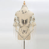 LACE BUTTERFLY EMBROIDERED TRIANGLE SHAWL_CWMM1994