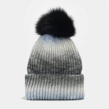 GRADIENT WARM POM POM KNITTED HAT_CWAH1618