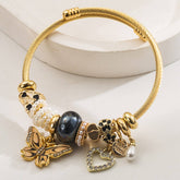 Trendy Stainless Steel Butterfly Heart Bracelet_Cwmm8505