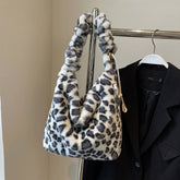 Winter Leopard Print Shoulder Crossbody Plush Bag_Cwab3913