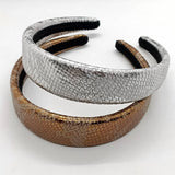 Vintage Gold Snake Print Wide Padded Headband
