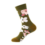 AUTUMN AND WINTER FLORAL MID CALF SOCKS_CWMS1005