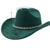 Unisex Suede Western Cowboy Jazz Fedora Hat_Cwah04422