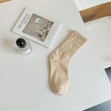 Women Solid Color Pile Socks Cotton Socks_Cwms0337