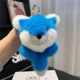 BIG FOX REAL MINK FUR BAG ORNAMENT CAR KEYCHAIN_CWMM2538