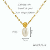 Cwaje1962_Simple Pearl Pendant Necklace Gold