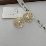 FASHIONABLE DISC PEARL EARRINGS_CWAJE1305