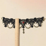 HALLOWEEN RETRO LOVE CRYSTAL LACE SHORT NECKLACE_CWMM0165