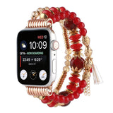 APPLE WATCH 7 1 THREE ROW PEARL ELASTIC STRAP_CWASC1563