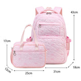 BACKPACKS FOR SCHOOL GIRLS HEART PRINT 2 PIECE SET_CWAB5393