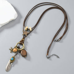 Womens Fashionable Long Feather Necklace_Cwmm4582