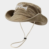 Vintage Wide Brim Embroidered Sun Hat For Women_Cwah3885