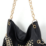 Women Rivet Soft Leather Portable Shoulder Bag_Cwab0785