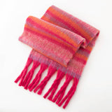 PLAID FLUFFY SCARF WARM TASSEL WINTER WRAP_CWASC0996