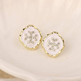NEW SIMPLE HOLLOW FLOWER ENAMEL EARRINGS_CWAJE3991