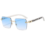 NEW POLYGON GRADIENT METAL SUNGLASSES LEOPARD HEAD_CWASG1183
