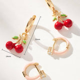 COLORFUL FRUIT ZIRCON EARRINGS STAINLESS STEEL_CWAJE4980