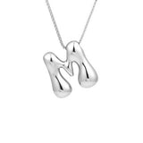 HIP HOP 26 LETTERS PENDANT NECKLACE SILVER CHAIN_CWMM5865