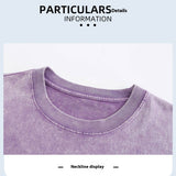 270G HEAVYWEIGHT WAX DYED VINTAGE COTTON T SHIRT CUSTOM LOGO