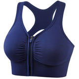 FRONT ZIPPER CUTOUT BACK SPORTS BRA_CWMU0293