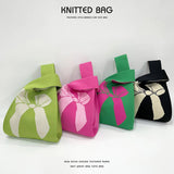 Women Simple Bow Knitted Handbag_Cwab1544