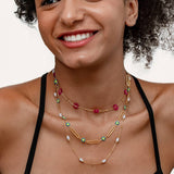 COLORFUL BEADED NECKLACE DOPAMINE CLAVICLE CHAIN_CWMM3677